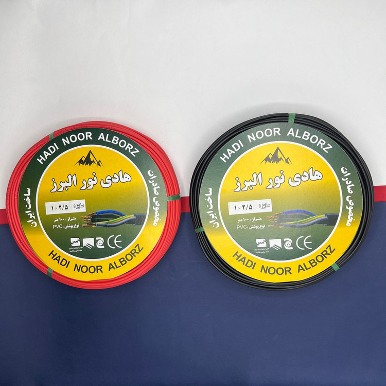 سیم برق افشان 1 در 2/5 هادی نور البرزcca مدل R-BK بسته دو عددی
