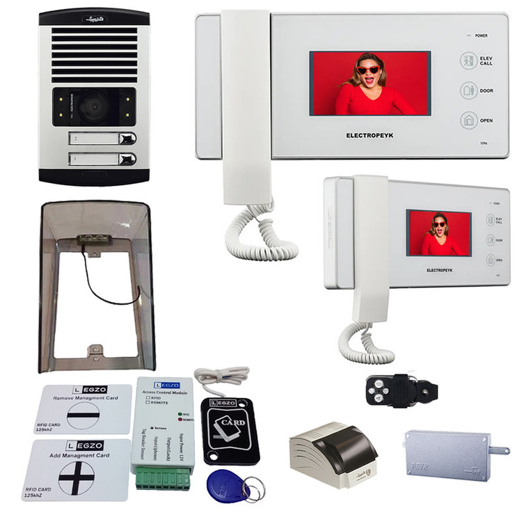دربازکن تصویری الکتروپیک مدل FD1086/1096/White/2دو واحدی باماژول ریموت دار