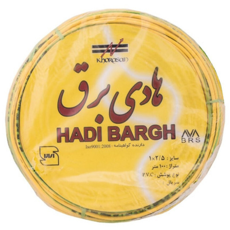 سیم برق 1 در 2.5 هادی برق مدل افشان ارت بسته 100 یاردی