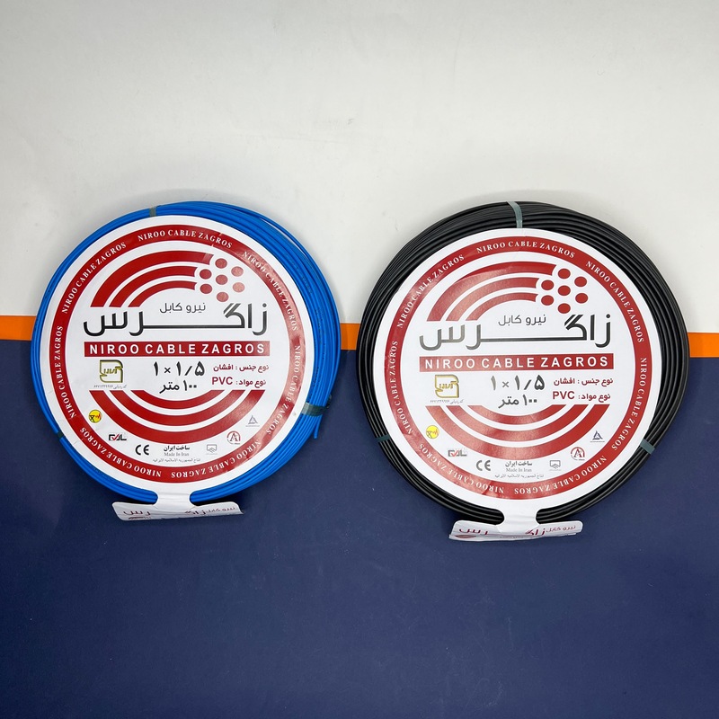 سیم برق افشان 1 در 1.5 نیرو کابل زاگرس مدل BK-B بسته دو عددی