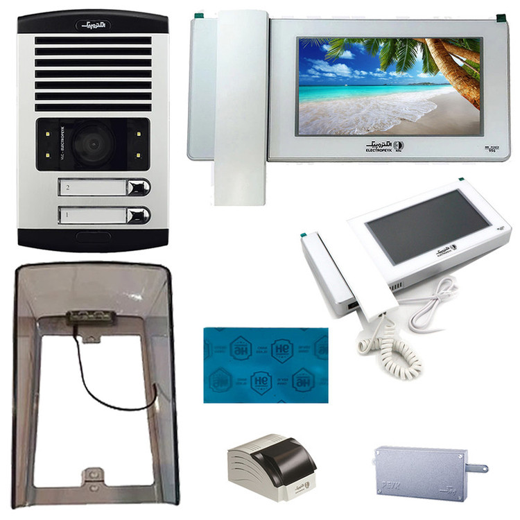 دربازکن تصویری الکتروپیک مدل FD/1086/2/996/White دو واحدی همراه با محافظ ضد خش صفحه نمایش