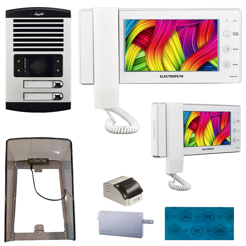 دربازکن تصویری الکتروپیک مدل FD/1086/2/1294/دو واحدی به همراه محافظ صفحه نمایش
