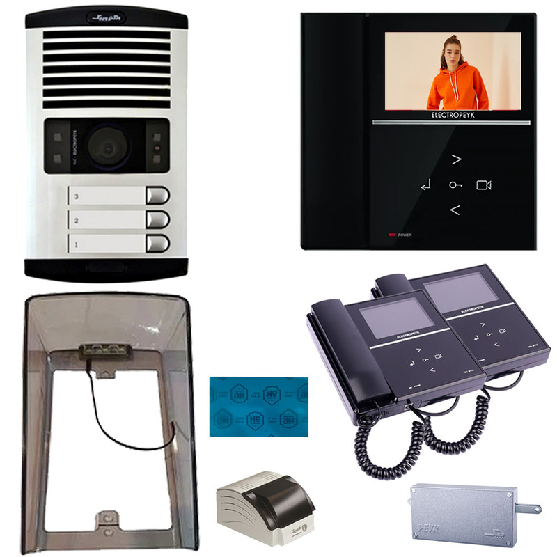 دربازکن تصویری الکتروپیک مدل FD/1086/3/592/سه واحدی به همراه محافظ صفحه نمایش
